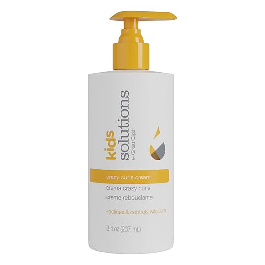 GREAT CLIPS Solutions Kid's Crazy Curls Cream, 8oz | Defines Curls & Smoothes Frizzy Hair | Recommended for Children Ages 4-10