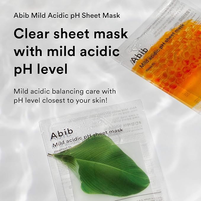 Abib Mild acidic pH sheet mask Heartleaf Fit 30ml (10pcs) - Glowelle