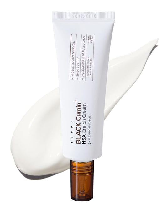 IZEZE BLACK Cumin NSA Enrich Cream 1.69 fl.oz, 50 ml | Antiwrinkle Moisturizer, Barrier Repair and Nourishing, Korean Skincare for Dry Skin, Skin Cream for Aging Skin