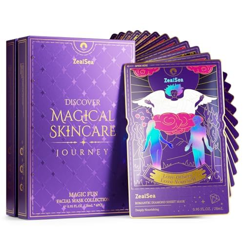 ZealSea Collagen Face Mask Skincare for Anti Aging, Hydrating Face Masks, Oat Peptide Face Mask for Wrinkles & Fine Lines, Beauty Sheet Mask, Self Care Gift for at Home Spa Party pack of 2 - Glowelle