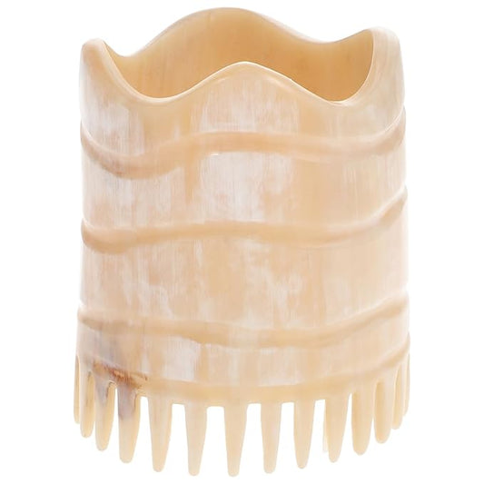 Yak Horn Massage Comb Fine Teeth Hair Cleaning Shampoo Brush Scalp Massage Tool Portable Hair Care Comb for Stress Relief and Improved Blood Circulation