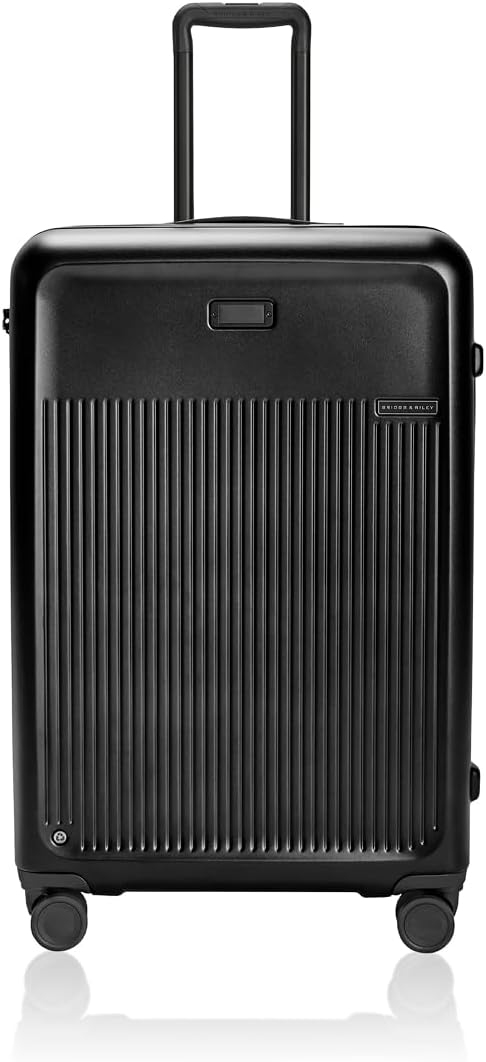 Briggs & Riley 30" Large Expandable Spinner - Checked Luggage for Travel, Suitcases with Wheels, Hardside Rolling Bag for Men & Women, Self-Repairing Zipper - Sympatico Collection, Black