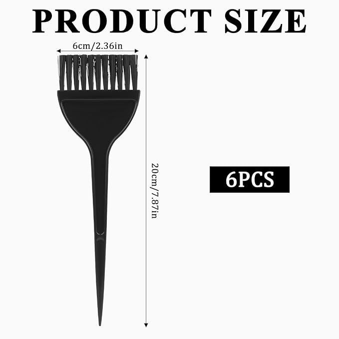 6Pcs Hair Coloring Dye Brush, Hair Color Applicator Brush Salon Accessorises Brushes for Stylist Supplies Salon Supplies Beauty Parlors Shampoo Oils Comb Dying Tools Accessories