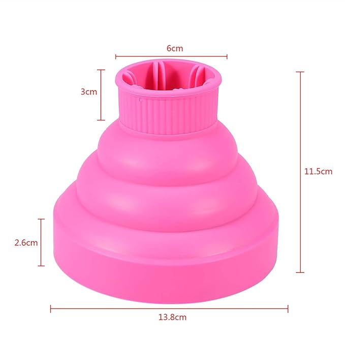 Volumizing Universal Hair Diffuser,Foldable Folding Hairdryer Hair Blower Diffuser,Styling Hairdressing Tool, 5Colors Optional(Black,Red,Blue,Pink,Green) (Pink)
