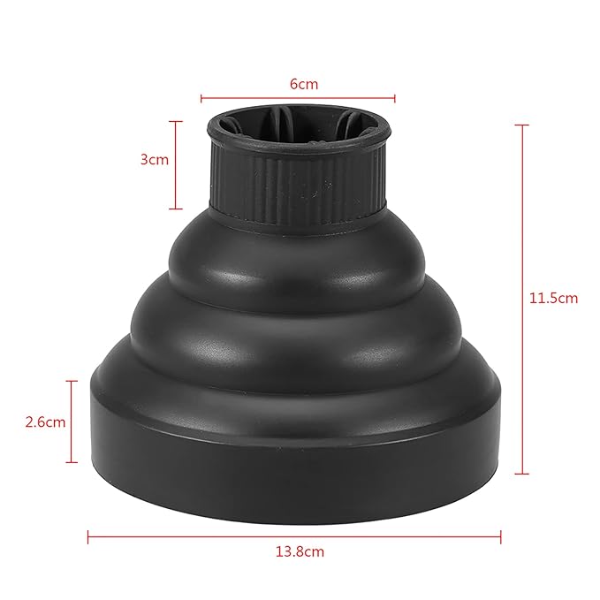 Volumizing Universal Hair Diffuser,Foldable Folding Hairdryer Hair Blower Diffuser,Styling Hairdressing Tool, 5Colors Optional(Black,Red,Blue,Pink,Green) (Black)