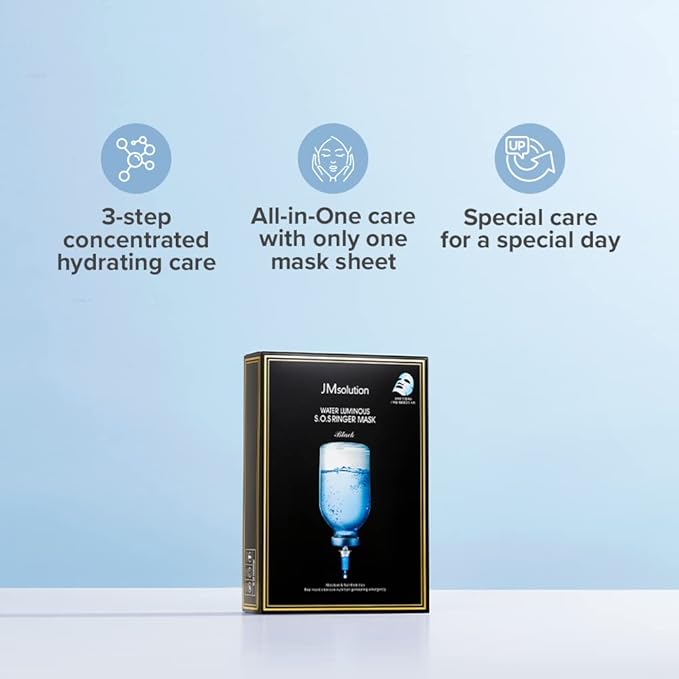 JMsolution Water Luminous S.O.S Ringer Mask – Deep Hydration & Moisture Care, Korean Sheet Mask, 10 Sheets