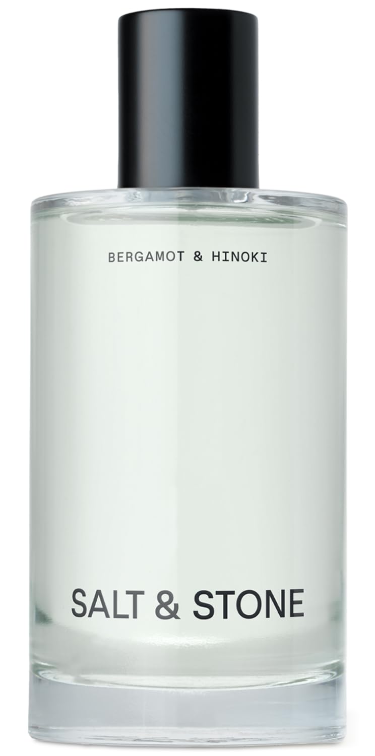 Salt & Stone Body Mist, Bergamot & Hinoki Scent, Skincare Infused Perfume Hair & Body Spray for Women and Men, Hydrating Fragrance with Glycerin and Red Algae, Vegan, Cruelty Free, 3.4 fl oz - Glowelle