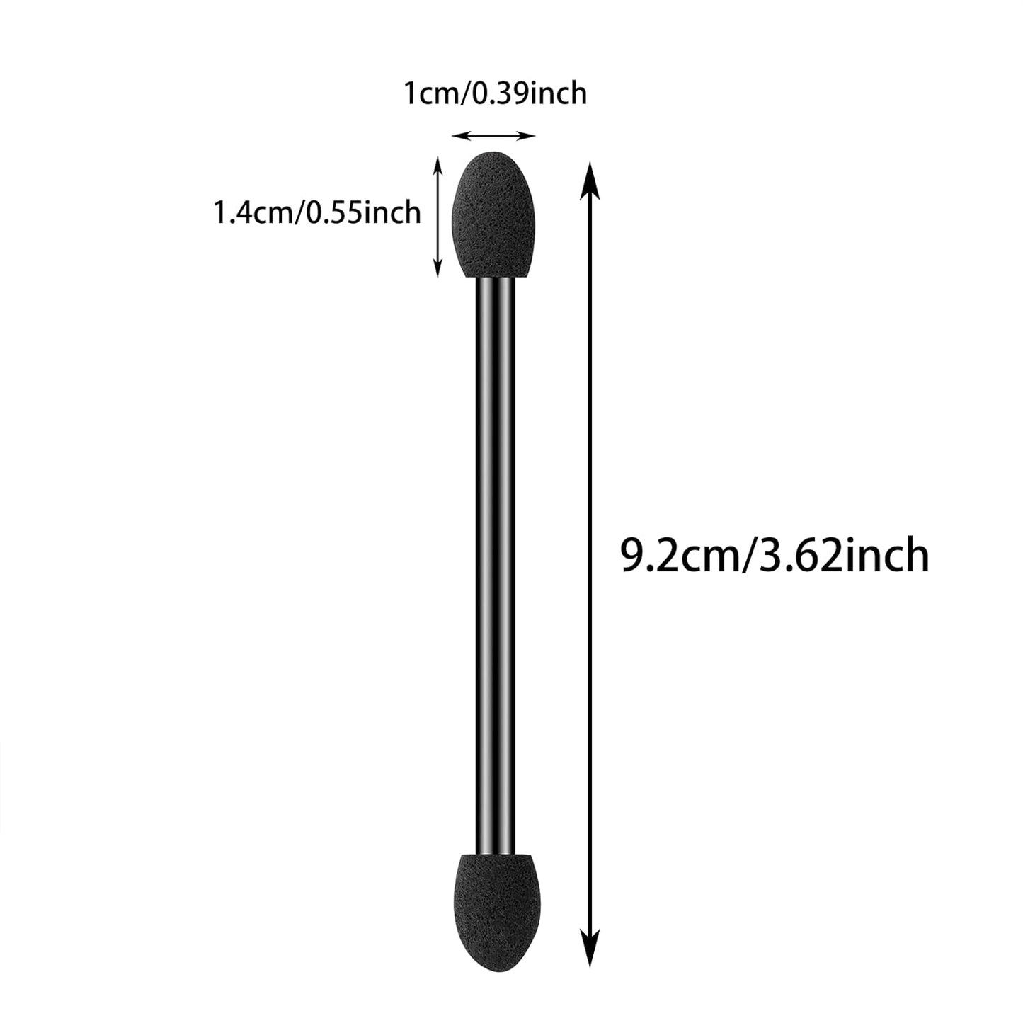 Ponpon 100Pcs Eyeshadow Applicators Dual Sides Eye Sponge Applicators Disposable Eyeshadow Brush for Girls Lady Women Makeup