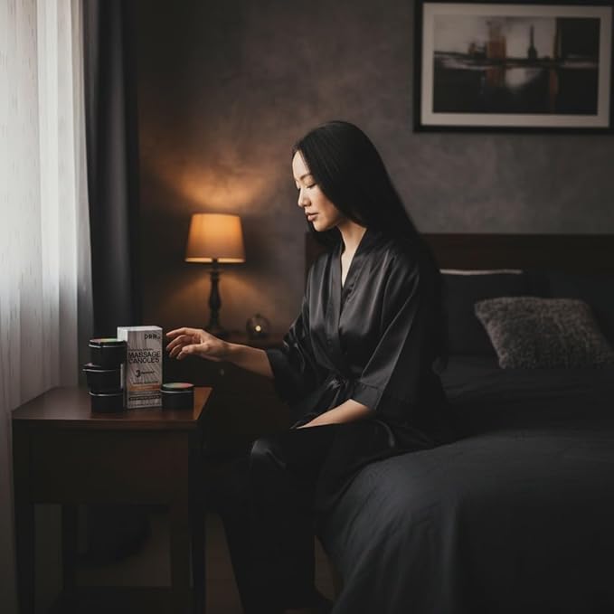 Massage Candle Gift 3 Pack, 6.75 oz - American Made Scented and Flavored Coconut and Soy Wax Aromatherapy for Relaxing Oil Therapy, TikTok Viral Bachorlette or Wedding or Stocking Stuffer