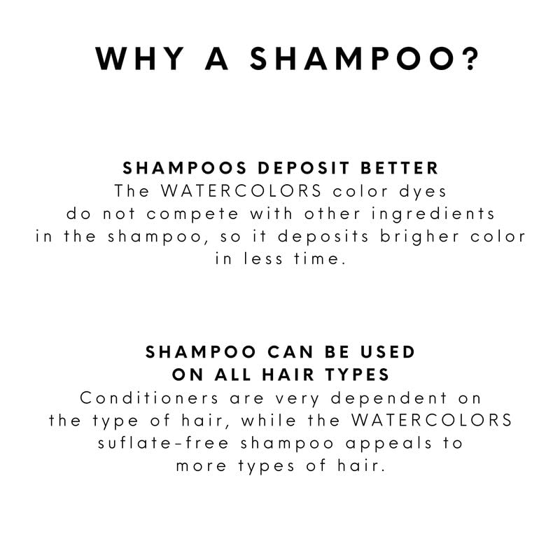 Watercolors INTENSE METALLIC Semi Permanet Color Depositing Shampoo-Sulfate & Paraben Free to Maintain & Enhance Hair Color 8 fl oz - SILVER