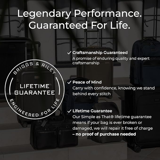 Briggs & Riley 30" Large Expandable Spinner - Checked Luggage for Travel, Suitcases with Wheels, Hardside Rolling Bag for Men & Women, Self-Repairing Zipper - Sympatico Collection, Black