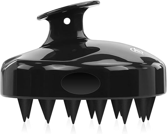 FREATECH Scalp Scrubber Scalp Massager Hair Growth, Shower Shampoo Brush with Silicone Bristles for Dandruff Removal and Hair Care, Wet & Dry Hair Massager Scalp Exfoliator for Men Women Kids，Black