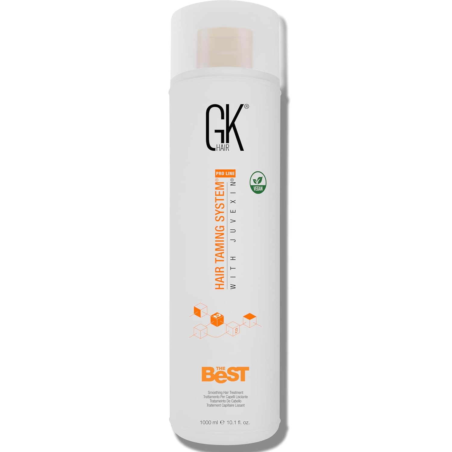 GK HAIR Global Keratin The Best (33.8 Fl Oz/1000ml) Smoothing Keratin Hair Treatment - Professional Brazilian Complex Blowout Straightening For Silky Smooth & Frizz Free Hair - Glowelle