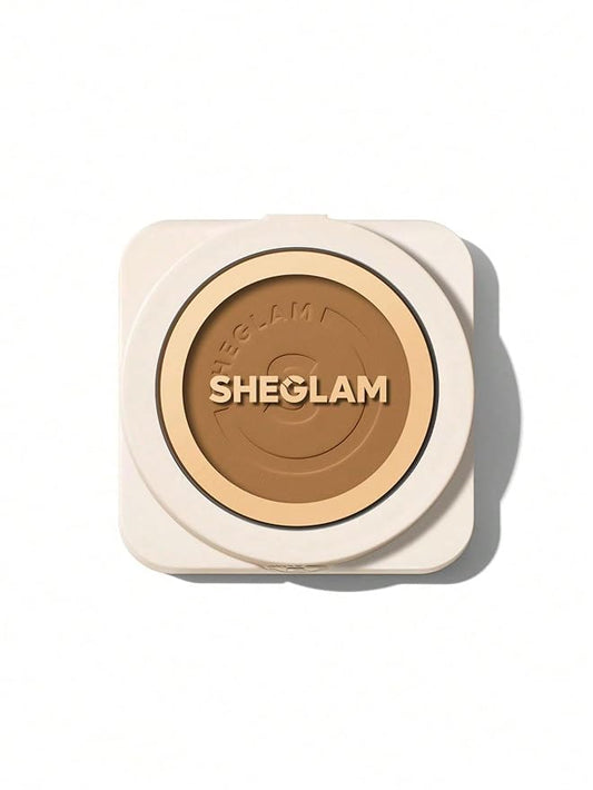 SHEGLAM SKin-Focus Full Coverage Powder Foundation Oil-Control Lightweight Face Pressed Powder Makeup-Honey