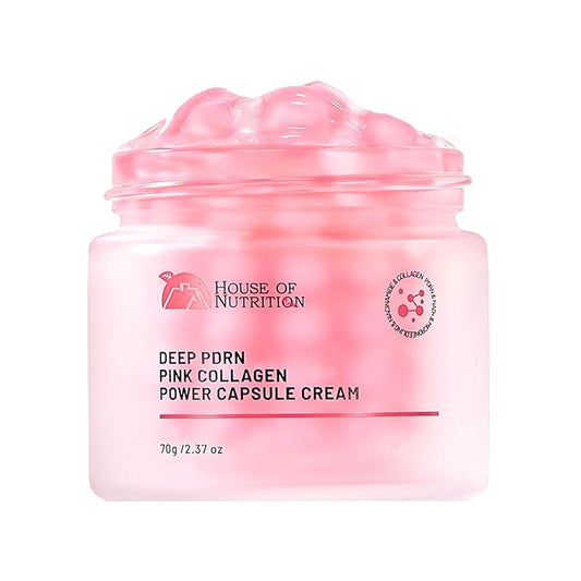 PDRN Pink Collagen Capsule Cream with Retinol & 5% Niacinamide – Salmon DNA Dual Texture Moisturizer for Face – 200Da Micro Collagen Jelly Gel for Barrier Repair, Firming & Glass Glow Skin – 2.37 oz