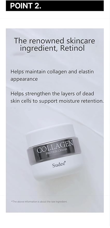 Sudee Collagen Protein Cream Vegan Collagen & Hyaluronic Acid Moisturizer Korean Skincare Visibly Plumper Skin Texture & Improved Elasticity Appearance Gentle Daily Face Cream for All Skin Types 50g