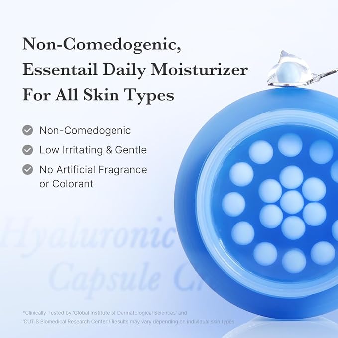 medicube Capsule Cream with Hyaluronic Acid | 120H Lasting Hydration, Barrier Care, Calming Daily Facial Moisturizer For All Skin Types | Panthenol & Ceramides | Korean Skincare, 1.94 oz