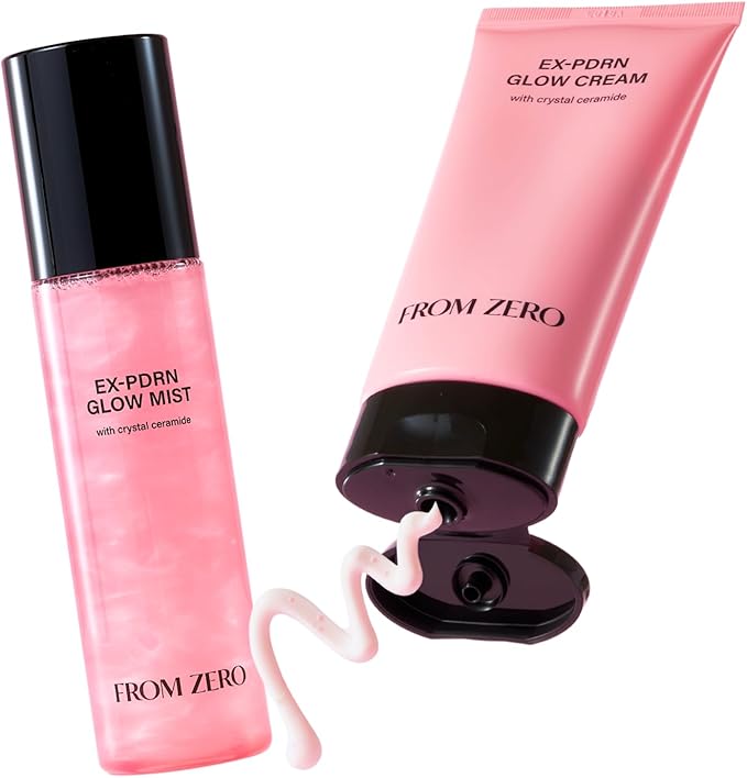 FROM ZERO EX-PDRN Bouncy Glow Duo｜Toner Mist and Capsule Cream｜Ginseng Exoxome, Broccoli PDRN, 3X Collagen, Crystal Ceramide｜Korean Glass Skin｜Gift for Teen Girls