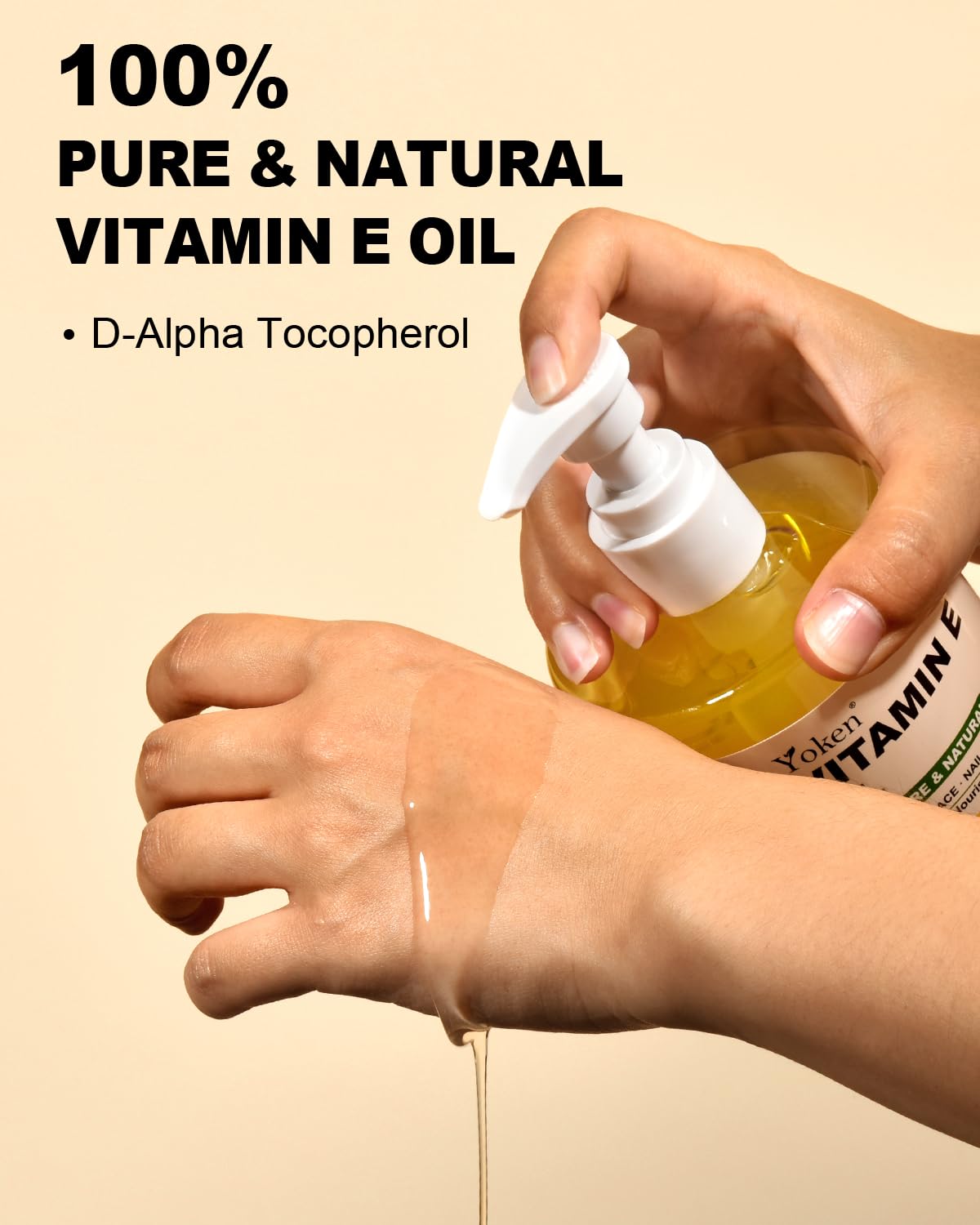 Yoken Vitamin E Oil 16 Fl Oz Organic Vitamin E Oil for Skin 85,000 IU Bulk Vitamine oils for Scars Hair,Face,Nail,Cold Pressed Hexane Free Formula Liquid Perfect Scalp Care Bath and Body oils