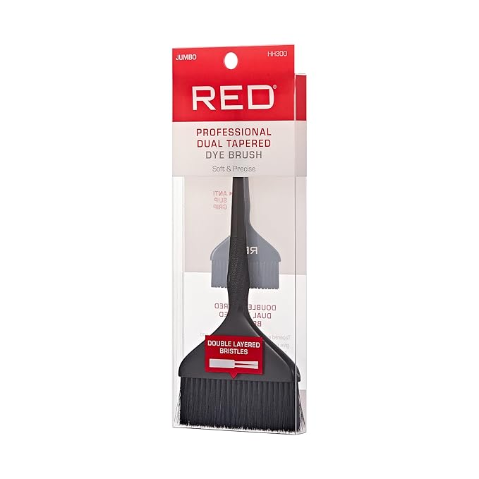 RED by Kiss Professional Dual Tapered Hair Dye Brush, Double Layered Bristles, Non-Slip Spiral Handle, Salon Precision Tool (Jumbo)