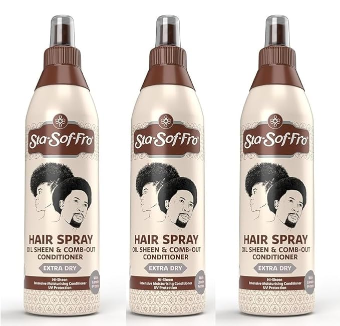 Sta-Sof-Fro Hair & Scalp Spray Comb Out Conditioner with Lanolin, Extra Dry (3 Pack 250mL)