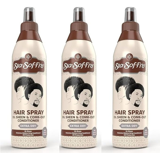 Sta-Sof-Fro Hair & Scalp Spray Comb Out Conditioner with Lanolin, Extra Dry (3 Pack 250mL)