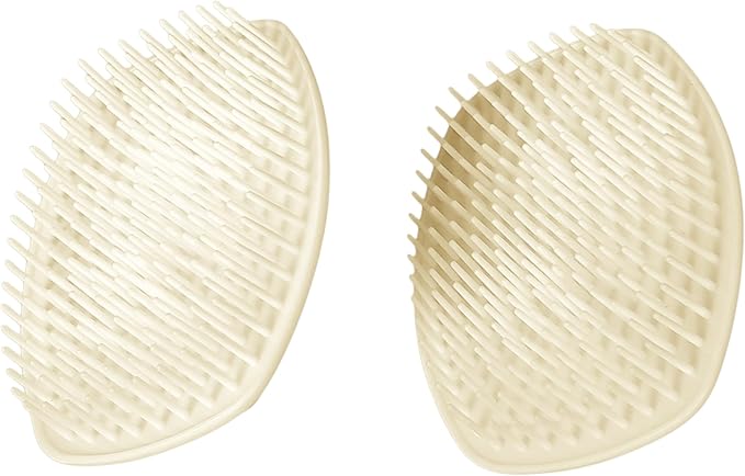 Detangler Hair Brush with Firm Bristles (4×3 in) – Dry & Wet Shampoo and Conditioner Scalp Massager for Deep Cleansing, Exfoliating & Dandruff Control. Multi-Use for Hair, Beard & Scalp (2PC Beige)