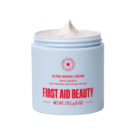 First Aid Beauty - Ultra Repair Cream - Intense Hydration Face & Body Moisturizer - Whipped Colloidal Oatmeal Clinically Proven to Strengthen Skin Barrier in 7 Days - Helps Relieve Eczema, 6 oz