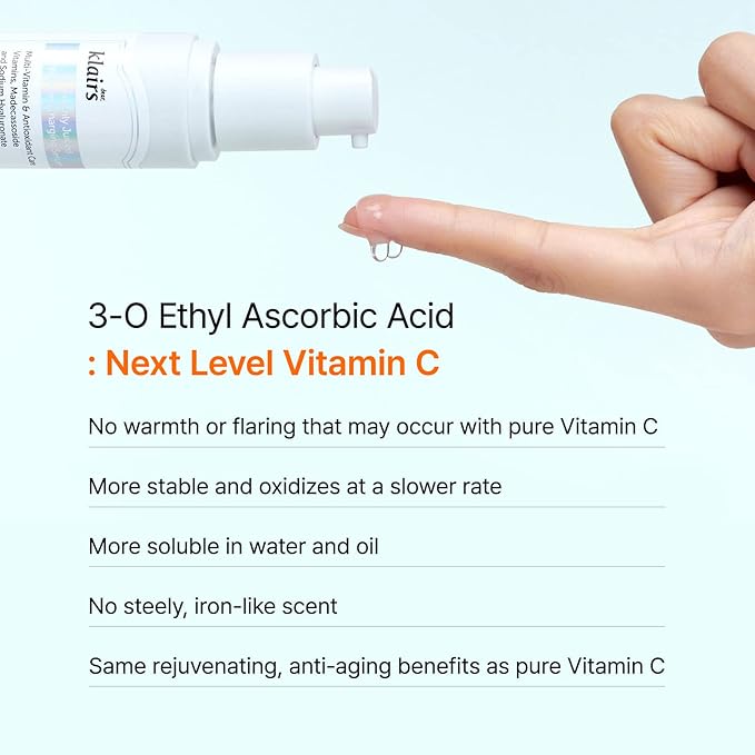 DearKlairs Freshly Juiced Vitamin Charging Serum | Korean Skincare, 3-O-Ethyl Ascorbic Acid 10%, Niacinamide, Non-oily Texture for Sensitive Skin 1.01 Fl Oz