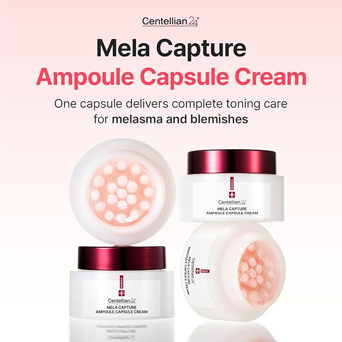 CENTELLIAN 24 Madeca Mela Capture Brightening Bundle – Ampoule Capsule Cream (55ml) + Ampoule Max Serum (0.5 fl oz) + Ampoule Pads (60 pcs) – Korean Skincare Set for Tone Correction, Hydration