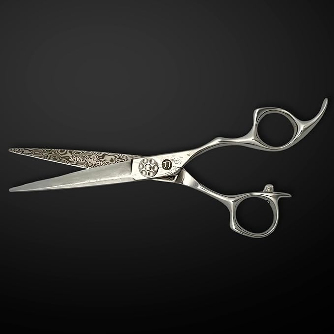 6 Inch Hair Cutting Shears Made From Damascus Steel - Saki Kanzen - For Professional Haircutting - Wet or Dry Hair