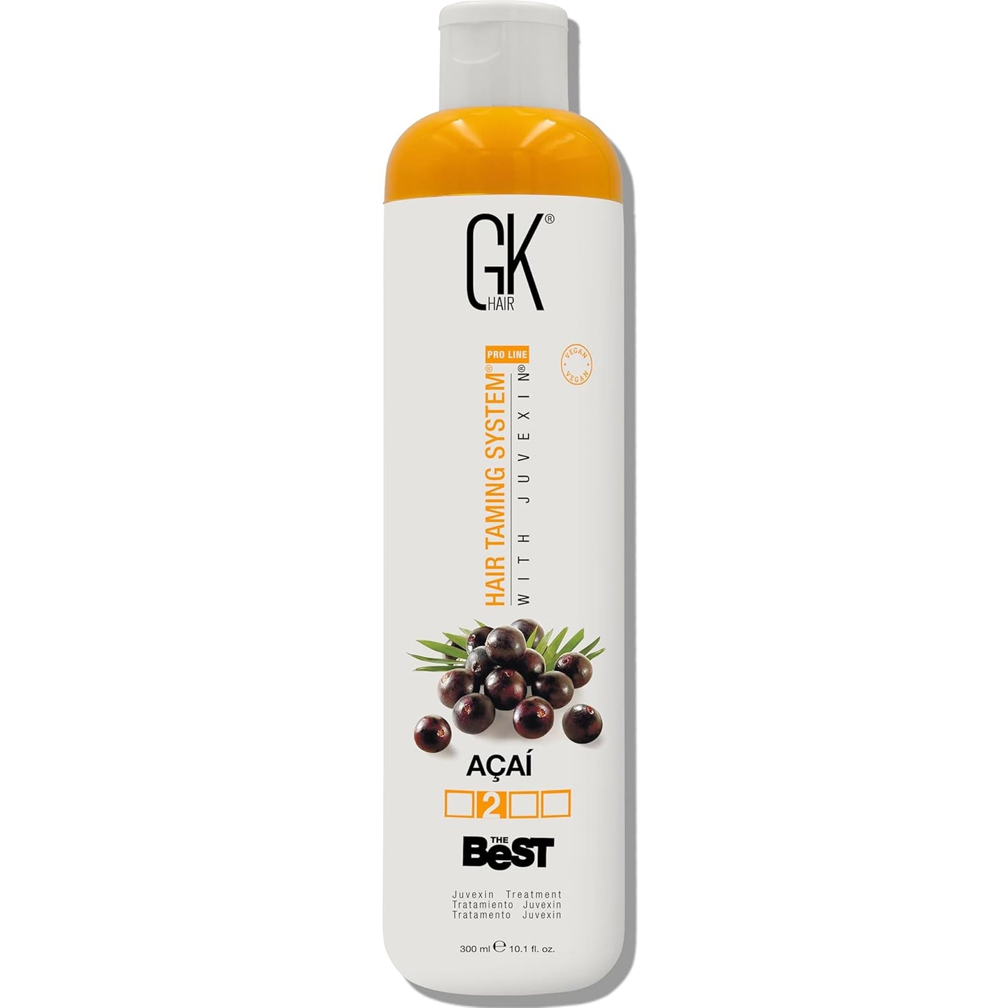 GK HAIR Global Keratin The Best ACAI (33.8 Fl Oz/1000ml) Smoothing Keratin Hair Treatment - Professional Brazilian Complex Blowout Straightening For Silky Smooth & Frizz Free Hair - Glowelle