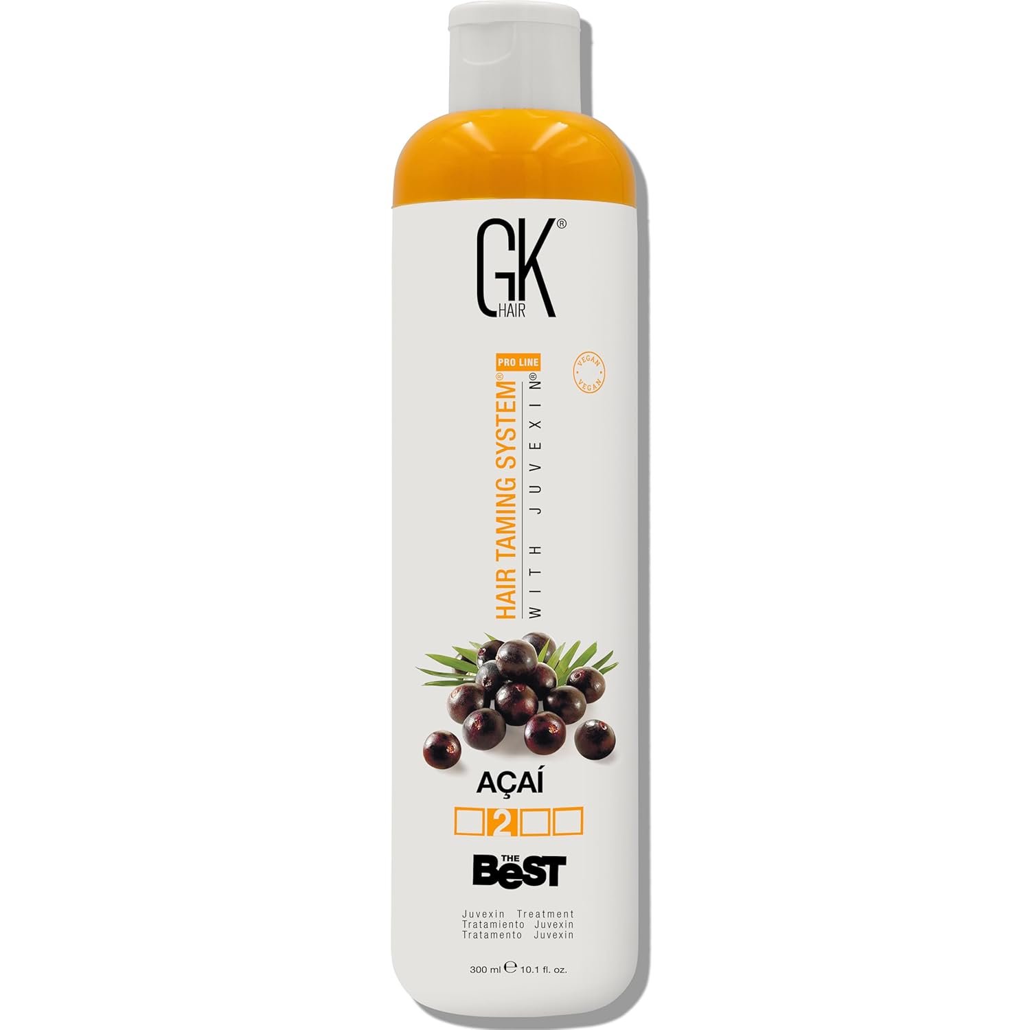 GK HAIR Global Keratin The Best ACAI (33.8 Fl Oz/1000ml) Smoothing Keratin Hair Treatment - Professional Brazilian Complex Blowout Straightening For Silky Smooth & Frizz Free Hair - Glowelle