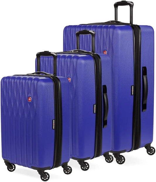 SwissGear 8018 Expandable Luggage Set, 3-Piece Hardside Luggage Set with Spinner Wheels