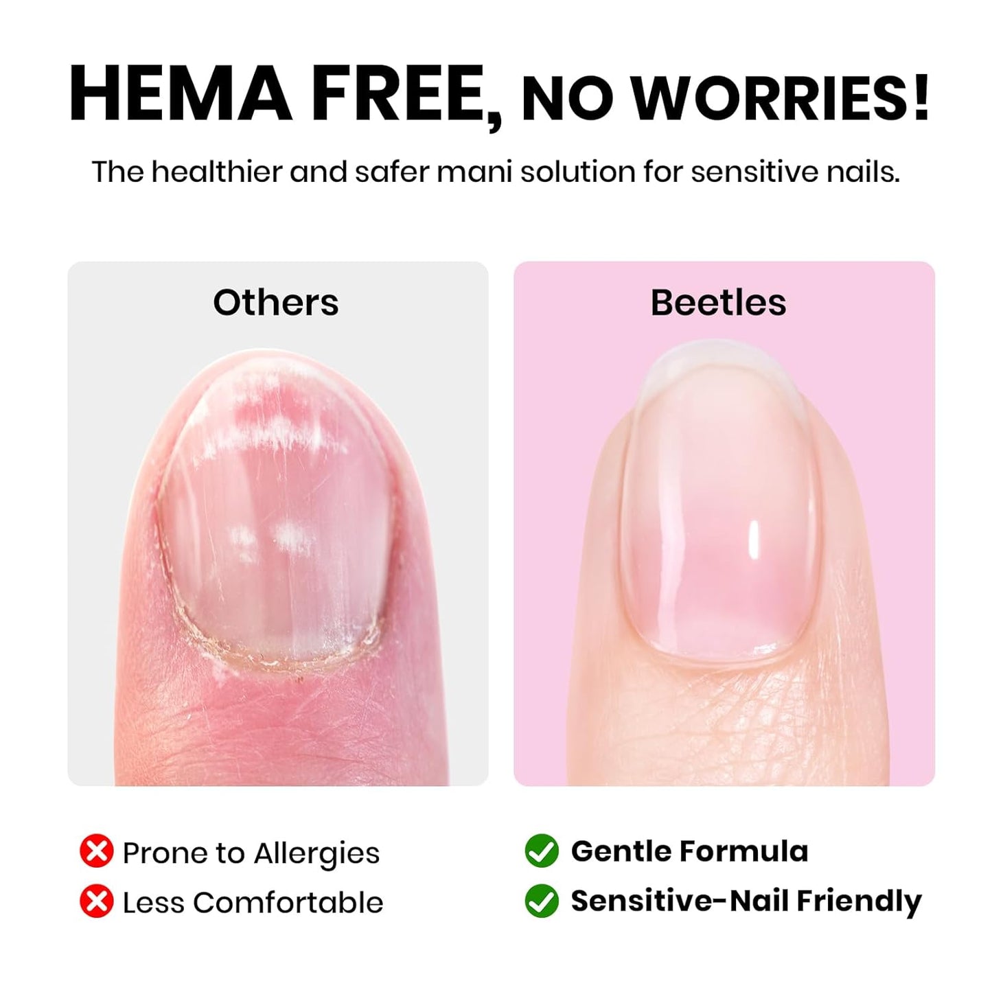 Beetles Hema Free Gel Top and Base Coat with Matte Top Coat Set, 3Pcs for Gel Nail Polish Soak Off UV LED Long Lasting Glossy & Matte Finish Nail Art Essentials