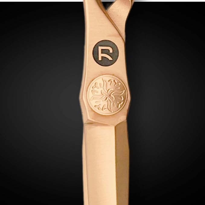 Saki Gold Professional Set of Hair Shears - 6 Inch Set Includes Gold Hair Scissors, Thinning Shears and Razor and Leather Carrying Case