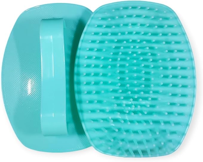 Detangler Hair Brush with Firm Bristles (4×3 in) – Dry & Wet Shampoo and Conditioner Scalp Massager for Deep Cleansing, Exfoliating & Dandruff Control. Multi-Use for Hair, Beard & Scalp (2PC,Green)