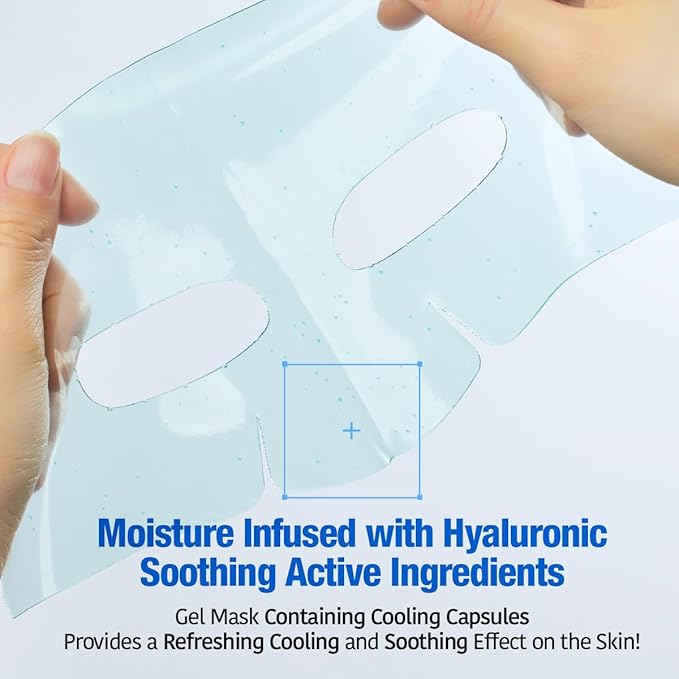 GOODAL Heartleaf Hyaluron Gel Mask, Cooling, Soothing, Sheet Mask with Hyaluronic Acid & Vegan Collagen, Overnight Hydrating Gel Essence for Pore & Skin Barrier Care [5EA]