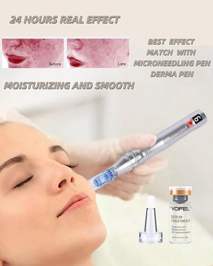 Hyaluronic Acid Serum for Microneedling Serum Ampoules for Face Serum 0.35 oz 4 Vials