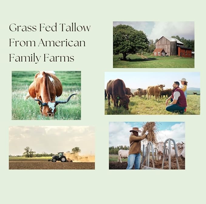 Aspen Kay Naturals Handmade 100% Grass Fed Beef Tallow Balm for Skin Care, Organic Turmeric Moisturizer + Vitamin C (Turmeric Vanilla) Organic Body Butter - 2 fl. oz. Made in USA