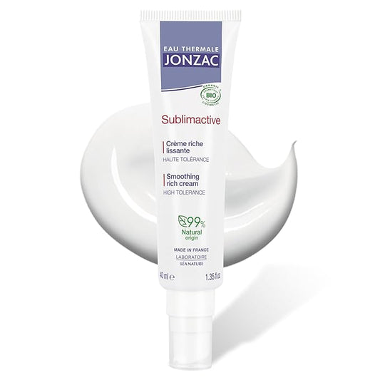 JONZAC Eau Thermale Sublimactive Organic Anti-Aging Smoothing Rich Cream for Women - Firms and Smooths Skin - with Shea Butter - Natural Skin Care - Safe for Sensitive Skin - 1.35 fl oz