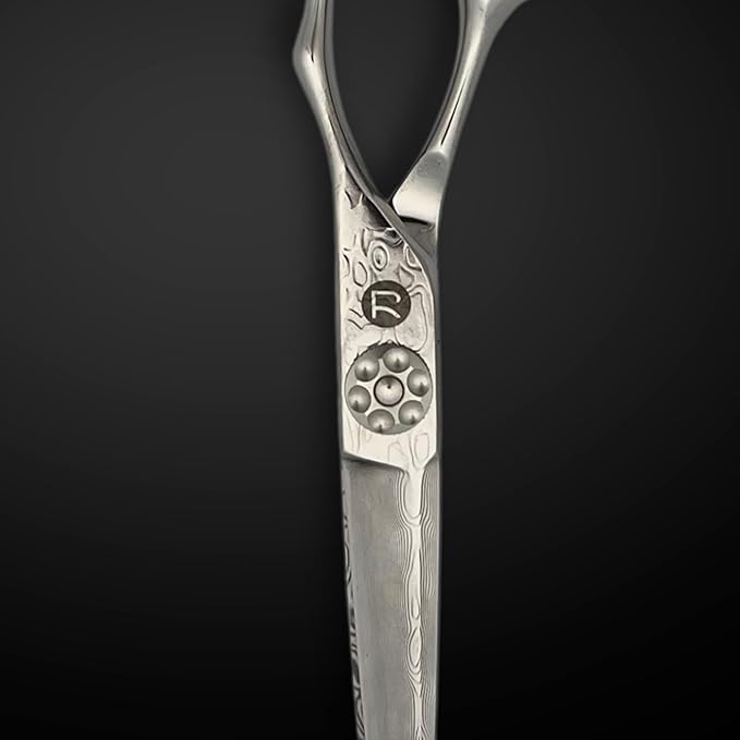 6 Inch Hair Cutting Shears Made From Damascus Steel - Saki Kanzen - For Professional Haircutting - Wet or Dry Hair