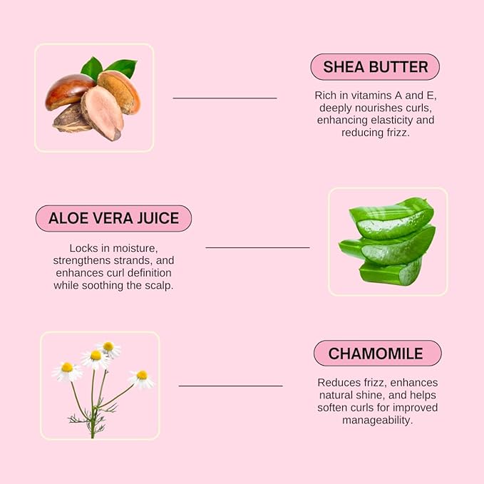 Curl Defining Gel for Curly, Wavy, and Kinky Hair - with Aloe Vera and Chamomile Extract (8 Oz)