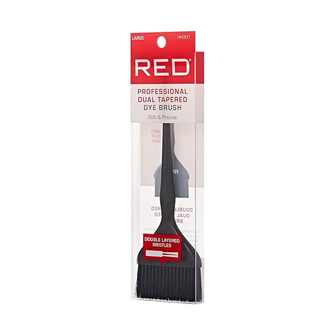 RED by Kiss Professional Dual Tapered Hair Dye Brush, Double Layered Bristles, Non-Slip Spiral Handle, Salon Precision Tool (Large)