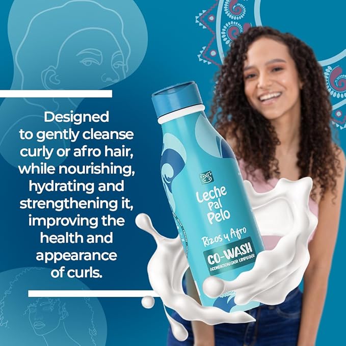 Leche Pal Pelo Curly and Wavy - Co-Wash - Conditioner with Olive Oil, Coconut Oil, Jojoba Oil - Hair Conditioner for Curly, Wavy, Frizzy Hair - 14.9 oz