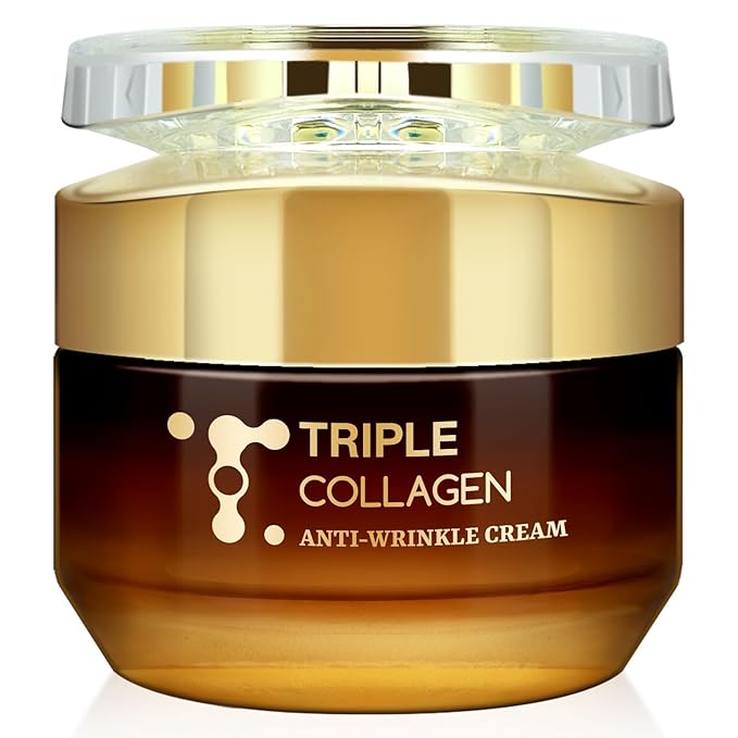 Triple Collagen Cream, Hydrolyzed Collagen Face Moisturizer with Hyaluronic Acid & Niacinamide, Barrier Repair, Deep Nourishment, Oil Control & Brightening, Anti-Glycation & Anti-Gging, 50g/1.764oz