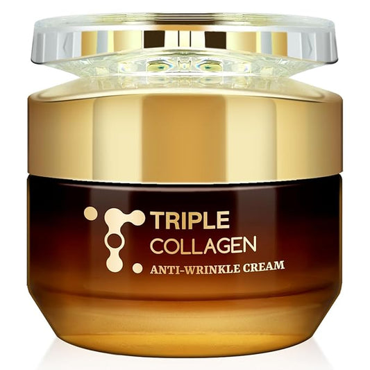 Triple Collagen Cream, Hydrolyzed Collagen Face Moisturizer with Hyaluronic Acid & Niacinamide, Barrier Repair, Deep Nourishment, Oil Control & Brightening, Anti-Glycation & Anti-Gging, 50g/1.764oz