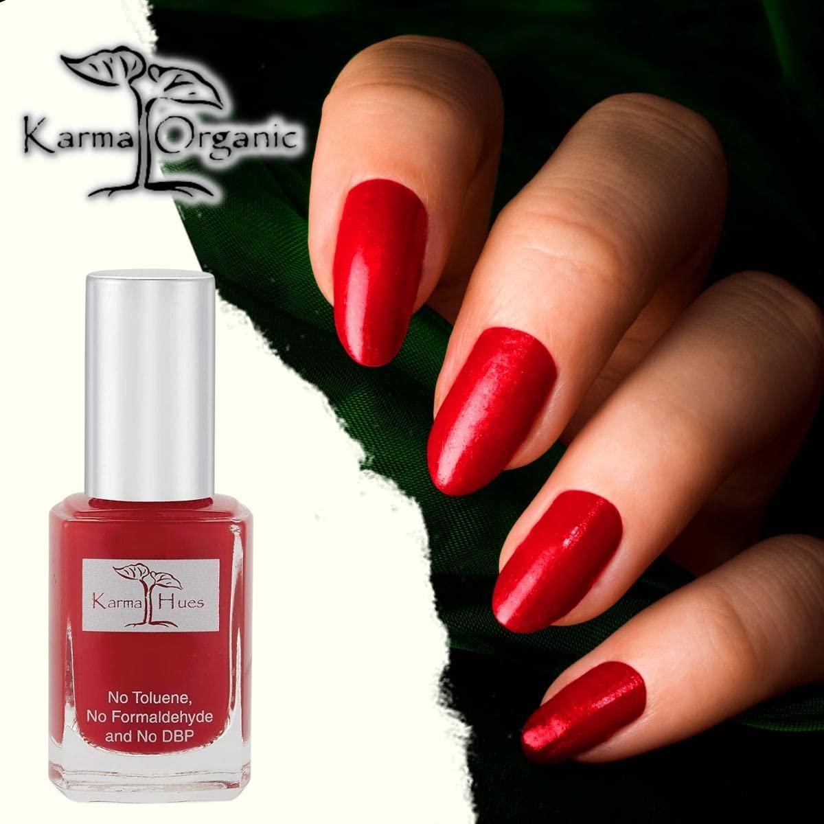 Karma Organic Non-Allergenic Nail Polish bridal cuticle Nailpolish bottle for women (RED AND EVEN)