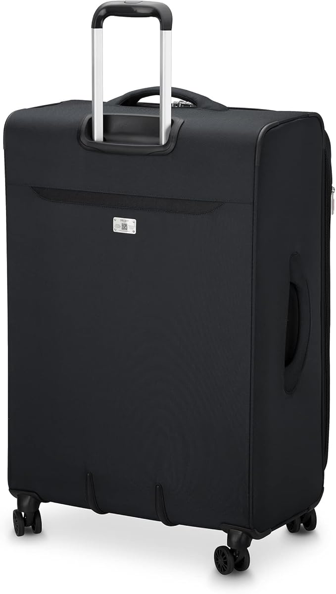 DELSEY PARIS Sky Max 2.0 Softside Expandable Luggage with Spinner Wheels, Black, Checked-Large, 28 Inch
