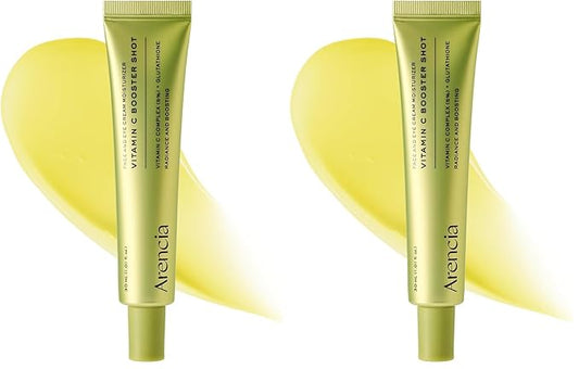 Arencia Vitamin C Booster Shot Serum with Glutathione, Niacinamide and Vitamin E for Dark Spot Care, Fine Lines & Wrinkles, Glass Skin, Korean Skincare 30ml/1.01 fl.oz (Pack of 2)